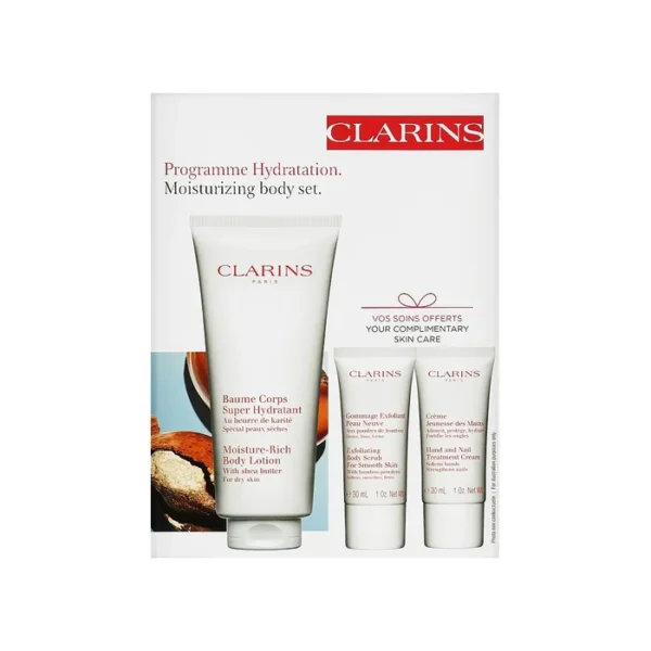 Clarins Moisturizing Body Set (b/lot/200ml + b/scr/30ml + h/cr/30ml)